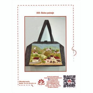 Kit Bolso con paisaje en miniatura de patchwork Paz Giral