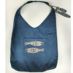 Kit Bolsa Reversible azul de patchwork Paz Giral