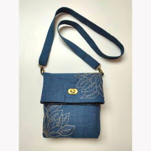 Kit Bolso Bordado de patchwork con telas y cierre Paz Giral