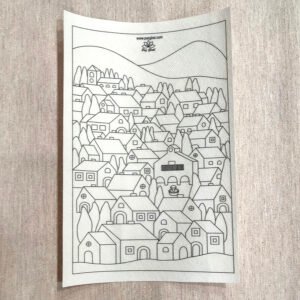 Entretela impresa soluble pueblo ventana