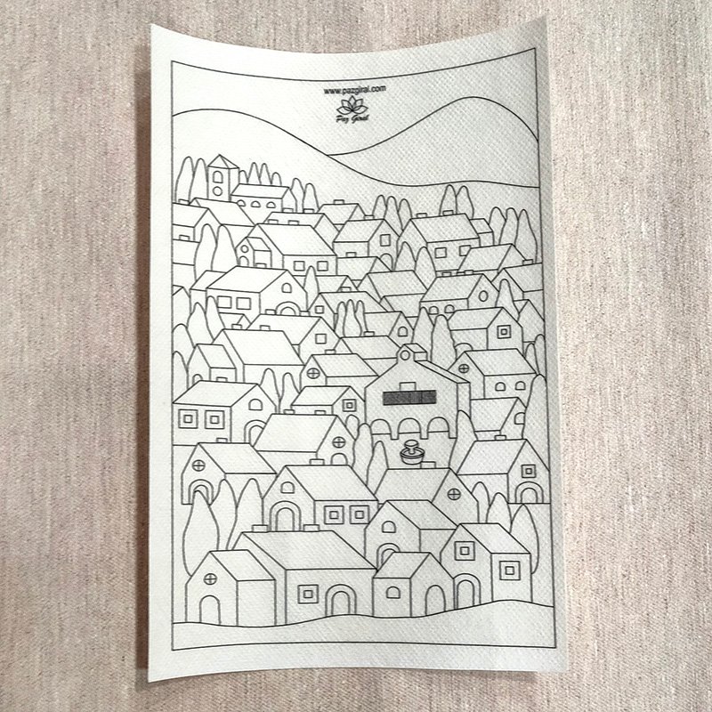 Entretela impresa soluble pueblo ventana