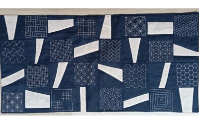 Sashiko con entretela soluble impresa